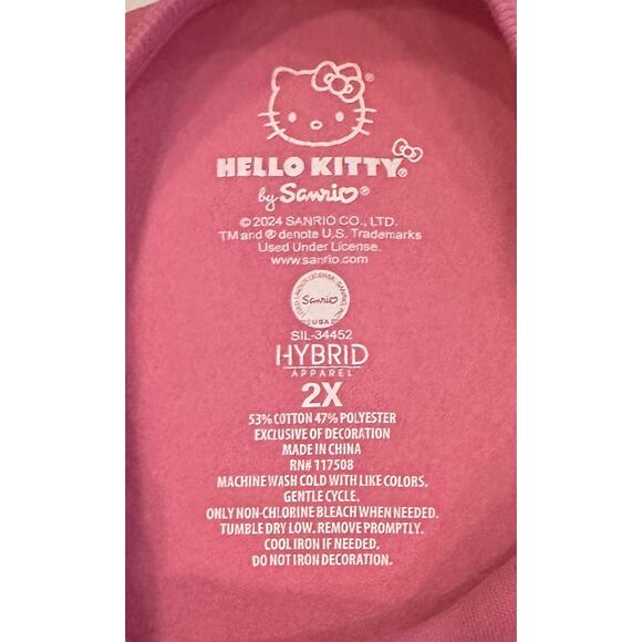 New Hello Kitty By Sanrio Christmas Crewneck Pullover Sweatshirt Size 2XL Pink - Picture 5 of 9